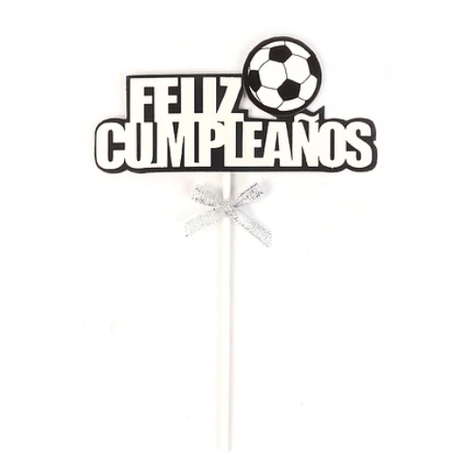 Topper Feliz Cumpleaños Fútbol 12x20cm-0