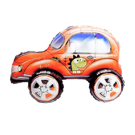 Globo Metalizado 3d Auto Escarabajo Naranja 57x38Cm-0