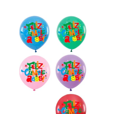 Set De Globos De Látex Feliz Cumpleaños Color Aleatorio 30cm-1