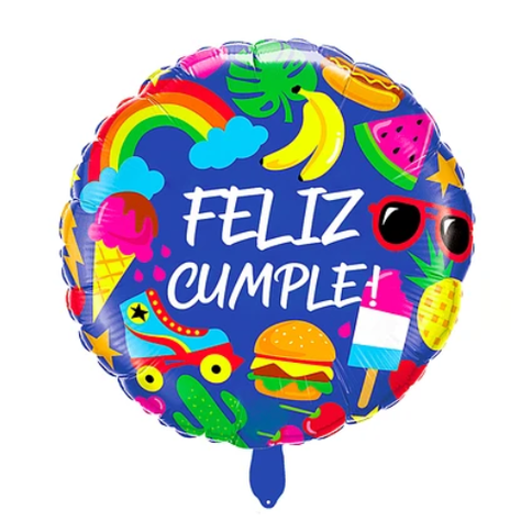 Globo Metalico Feliz Cumpleaños Verano 45cm-0