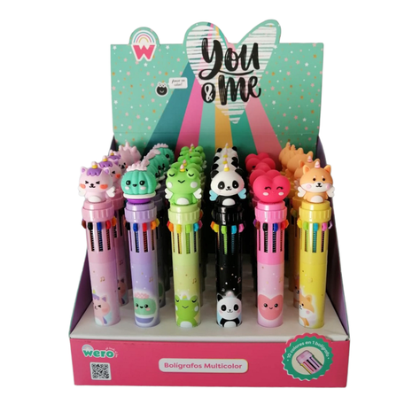 DISPLAY 30PCS BOLIGRAFO MULTICOLOR YOU & ME.-0