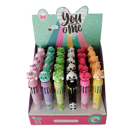 DISPLAY 30PCS BOLIGRAFO MULTICOLOR YOU & ME.-1