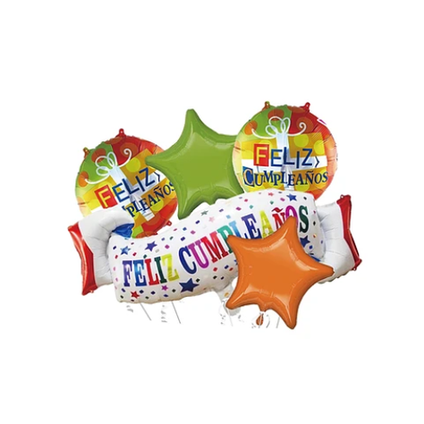 Set De Globos Feliz Cumpleaños 5 Pcs-0