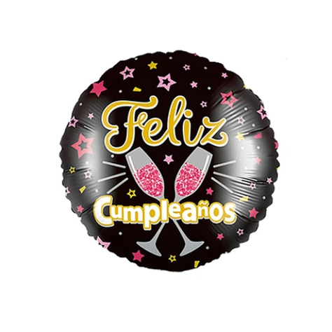 Globo Metalico Redondo Feliz Cumpleaños-0