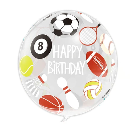 Globo Burbuja Happy Birthday Deportes 80 Cm-0
