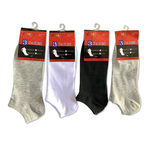 Calcetin Hombre Talonera Liso Colores Surtidos 12 Unid-1