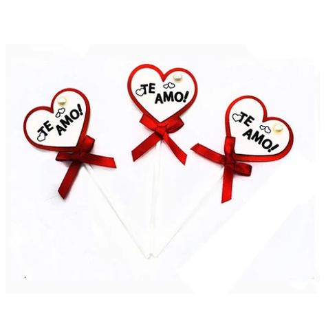 Topper Corazòn Love 3pcs 4x13cm-0