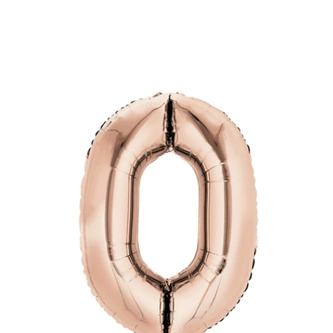 Globo Número 0 Oro Rosa 40 Pulgadas-1
