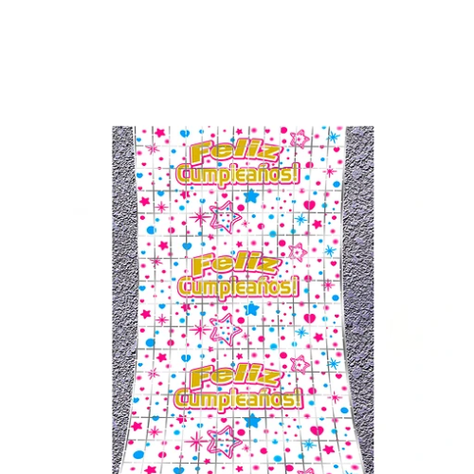 Cortina Blanca Feliz Cumpleaños Con Estrellas 100x200cm-1