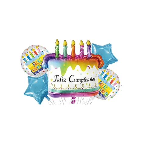 Set De Globos Pastel De Cumpleaños 5Pcs-0