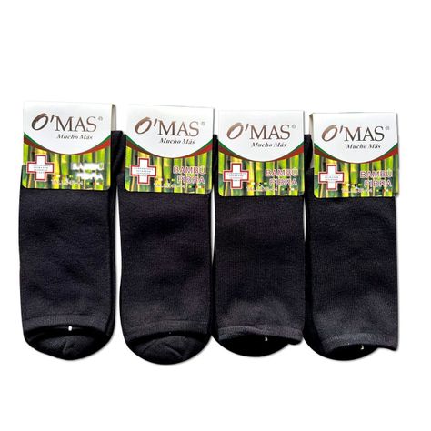 Calceta Hombre Bambu Negro 12 Unidades Talla 40-44-0