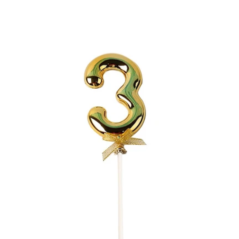 Topper Numero 3 Dorado-1