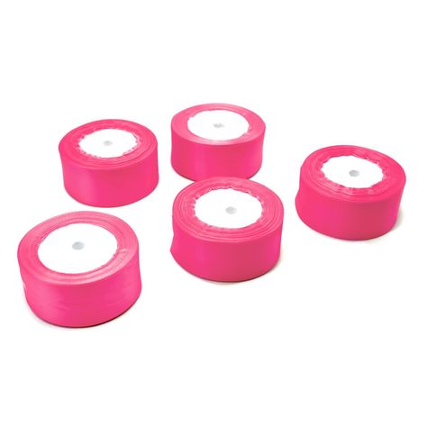 CINTA SATIN 4CMX22.8M 5PCS ROSADO CHICLE X1 UNI-1