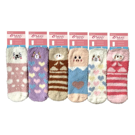 Calcetines De Niña Plumada Con Diseño Bordado 12 Unid-1