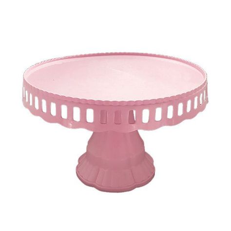 BANDEJA TORTA PLASTICO ROSADO 27CM X1 UNI-1