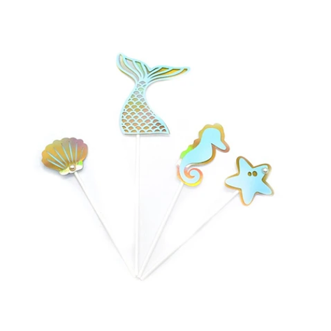 Topper De Sirena 4pcs Color Aleatorio 4x20 cm-0