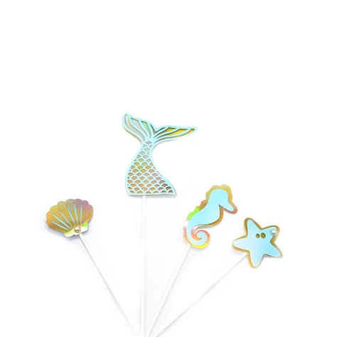 Topper De Sirena 4pcs Color Aleatorio 4x20 cm-1