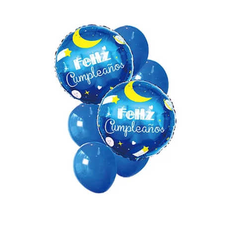 Set De Globos Feliz Cumpleaños Azul 7Pcs-0