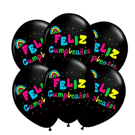 Set Globos Latex Cumpleaños Con Letras Multicolor-0