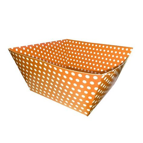 POTE CUADRADO CARTON POLKA NARANJO X2 UNI-0