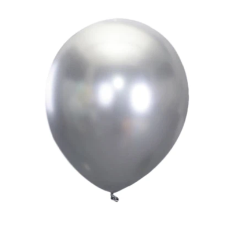 Globos De Latex Cromado Plateado 5pcs 30cm-0
