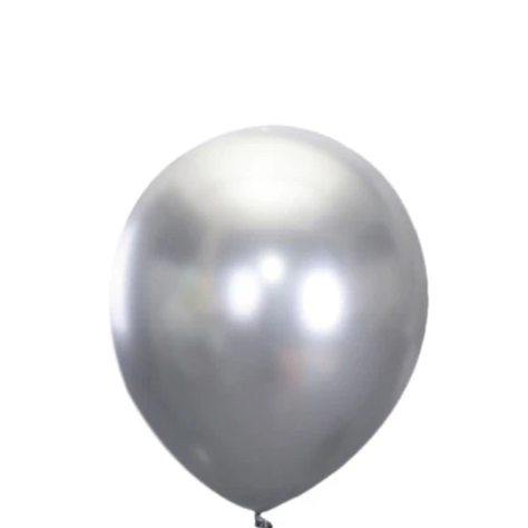 Globos De Latex Cromado Plateado 5pcs 30cm-1