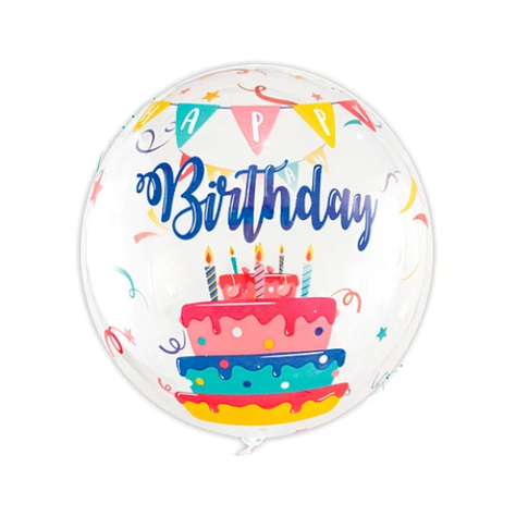 Globo Diseño Burbuja Happy Birthday 80Cm-0