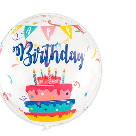 Globo Diseño Burbuja Happy Birthday 80Cm-1