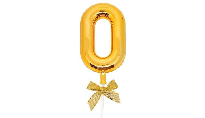 TOPPER TORTA NUMERAL DORADO 0-1