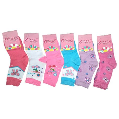 Calcetines De Niña Corte Medio Talla 4 12 Unid-1