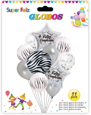 SET GLOBOS SAFARI PLATEADO-0