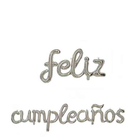 Globos Metálico Feliz Cumpleaños Color Plateado 16 Pulgadas-1