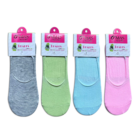 Calcetines De Mujer Invisible Color Liso 12 Unid-1