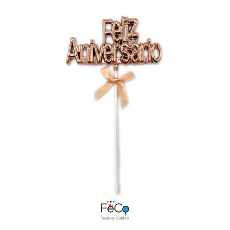 DECO TORTA F.A 3D ROSE GOLD X1 UNI-0