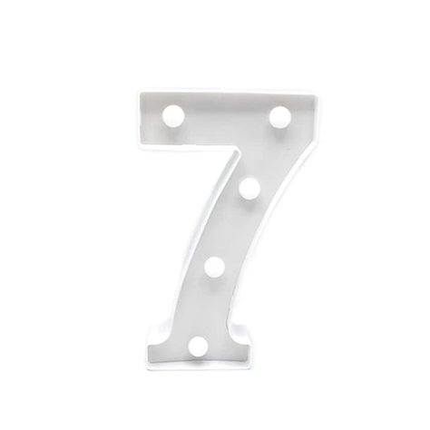  Numero Con Luz Led 7 Color Blanco-0