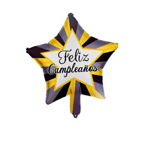 Globo Metálico Estrella Feliz Cumpleaños 45 Cm-0