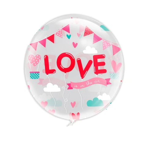 Globo Burbuja Diseño Love 80 Cm-0