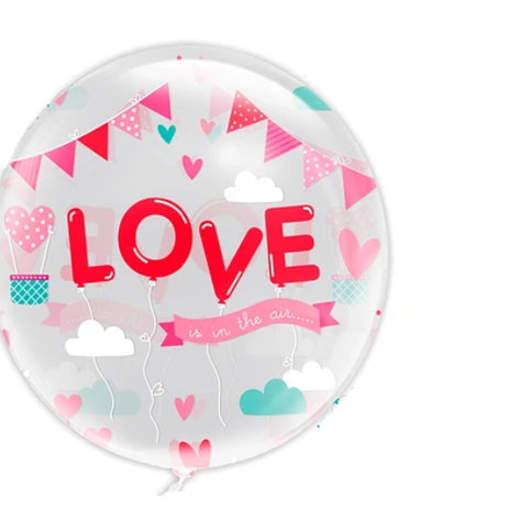 Globo Burbuja Diseño Love 80 Cm-1