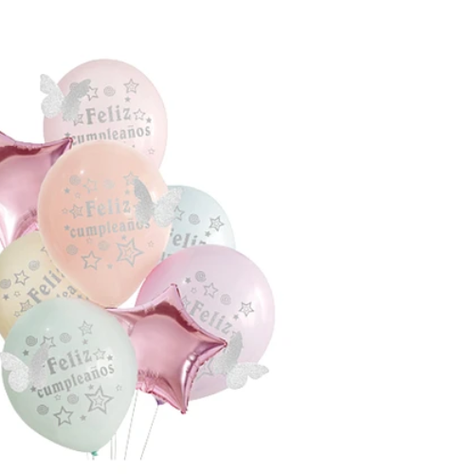 Set Del Globos Feliz CumpleañosColores Pasteles 8Pcs 30Cm-1