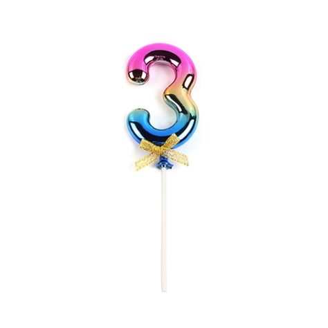 Topper Número 3 Multicolor 20cm-0