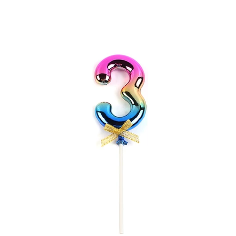 Topper Número 3 Multicolor 20cm-1
