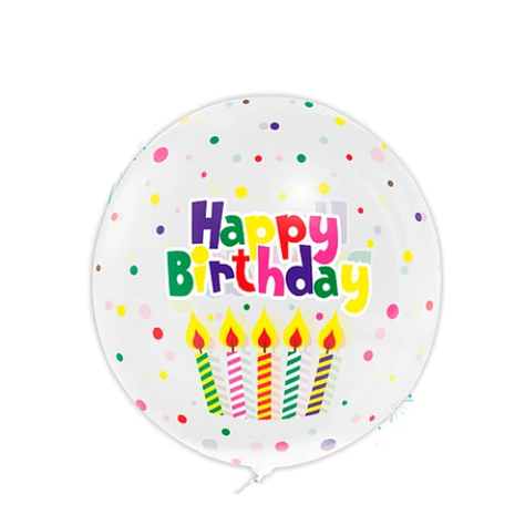Globo Burbuja Happy Birthday 80Cm-0