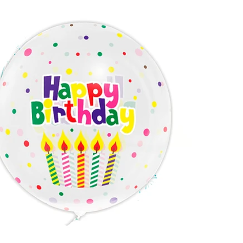 Globo Burbuja Happy Birthday 80Cm-1