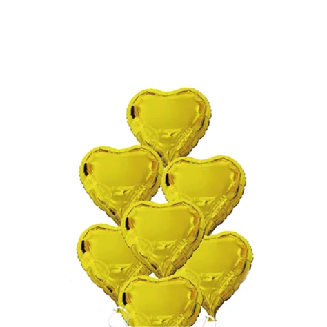 Set De Globos Corazón Dorado 7Pcs 45Cm-1