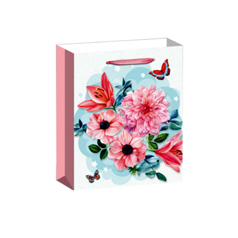 Bolsa Regalo Fondo Blanco Rosas Surtidas 31X12X40Cm 12 Unid -0