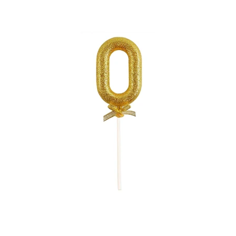 Topper Numero 0 Glitter Dorado 18cm-0