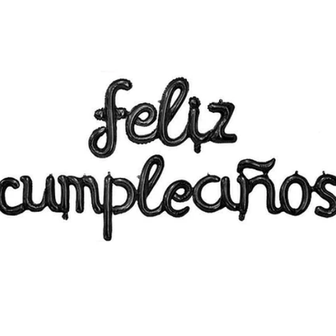 Globo Feliz Cumpleaños Negro 16" 1set-0