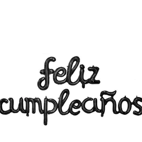 Globo Feliz Cumpleaños Negro 16" 1set-1