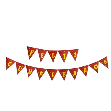 Banderín Feliz Cumpleaños Rojo 5 m -0