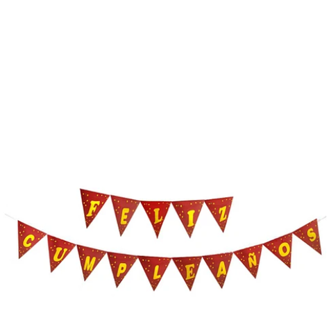 Banderín Feliz Cumpleaños Rojo 5 m -1